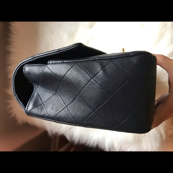 Chanel Vintage Single Flap bag Navy lambskin - Picture 9 of 15